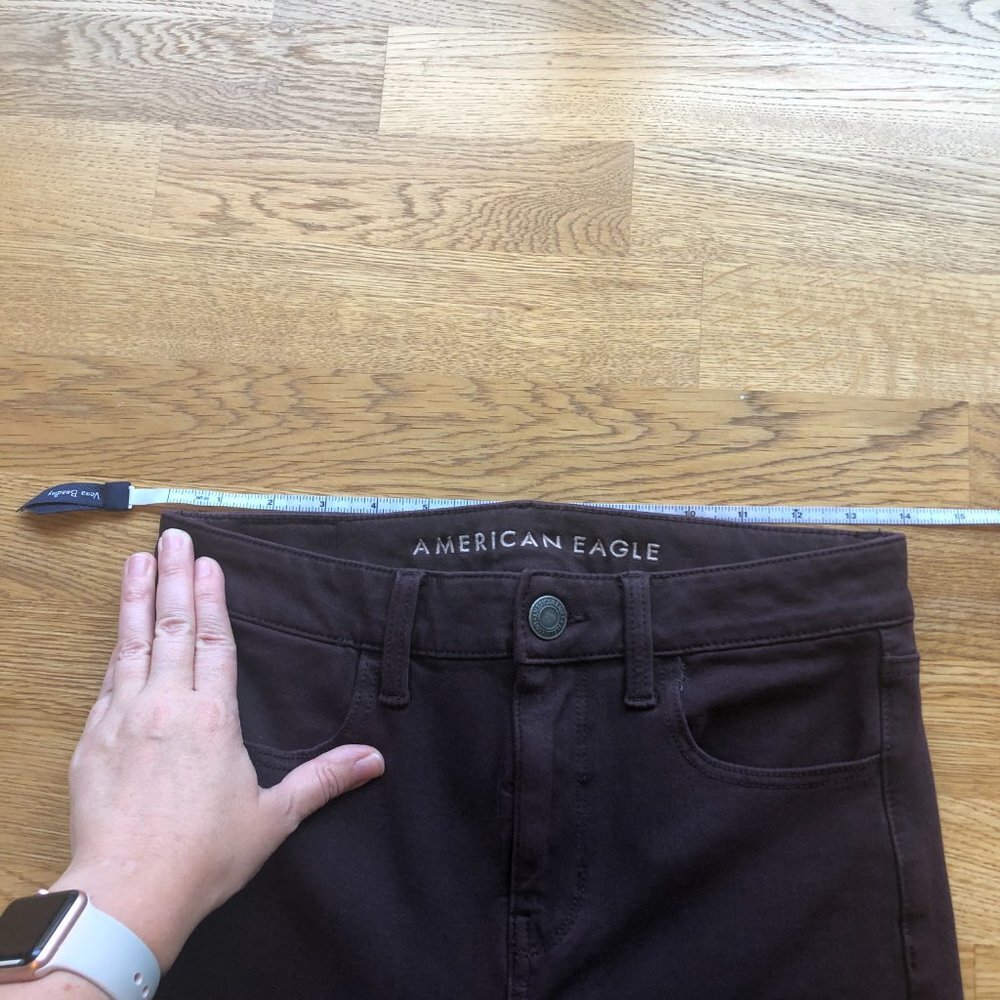 American Eagle Hi Rise Jeggings Burgundy Size 4 - Picture 13 of 15
